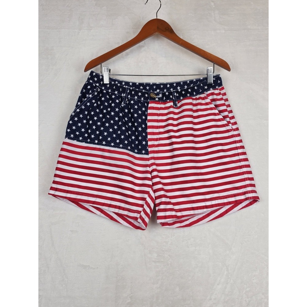 Chubbies The Mericas Mens Large American Flag Shorts 5.5in Stretch Cotton USA